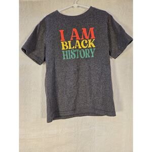 Threads I Am Black History T-Shirt Youth Size‎ 10 Gray Short Sleeve Graphic Tee